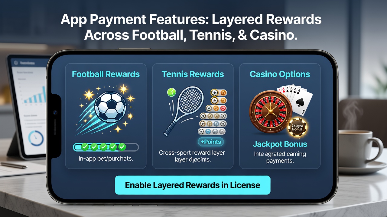 Integration von App-Zahlungen mit gestaffelten Belohnungen in Fußball-, Tennis- und Casino-Optionen